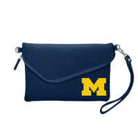 Wholesale Michigan Wolverines Fold Over Crossbody Pebble Navy