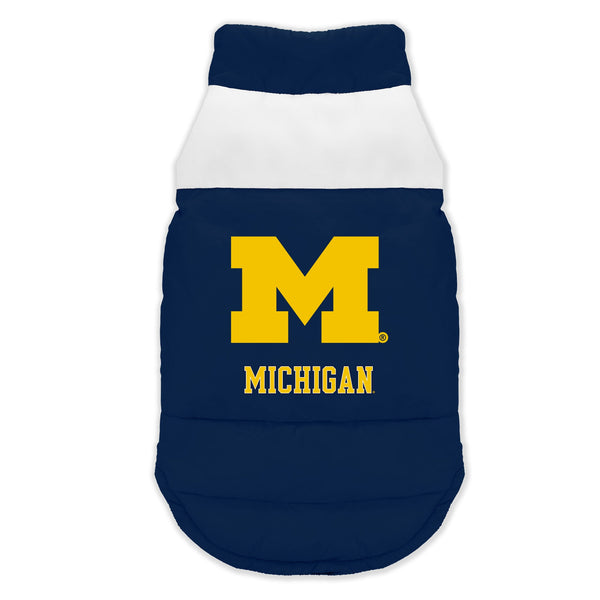 Wholesale Michigan Wolverines Pet Parka Puff Vest