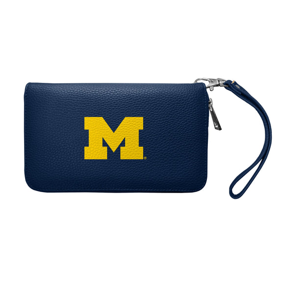 Wholesale Michigan Wolverines Zip Organizer Wallet Pebble Navy