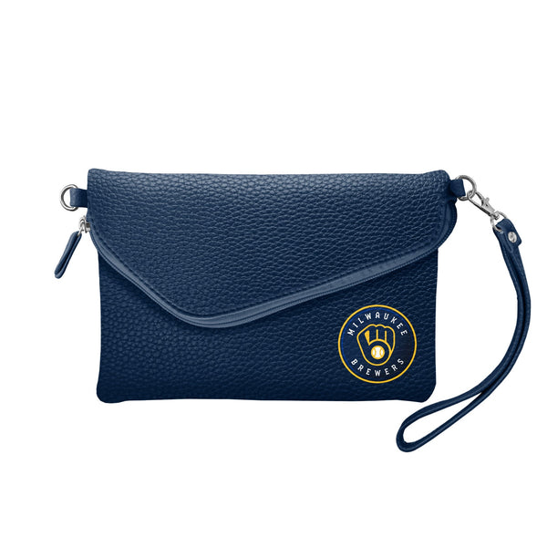 Wholesale Milwaukee Brewers Fold Over Crossbody Pebble Navy