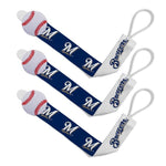 Wholesale Milwaukee Brewers - Pacifier Clip 3-Pack