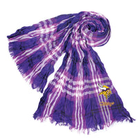 Wholesale Minnesota Vikings Crinkle Scarf Plaid Purple/Bla