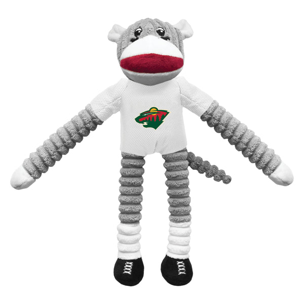 Wholesale Minnesota Wild Team Sock Monkey Pet Toy