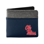 Wholesale Mississippi Ole Miss Rebels Pebble BiFold Wallet NAVY