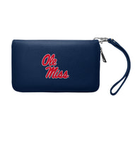 Wholesale Mississippi Ole Miss Rebels Zip Organizer Wallet Pebble Navy