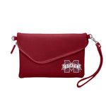 Wholesale Mississippi State Bulldogs Fold Over Crossbody Pebble Maroon