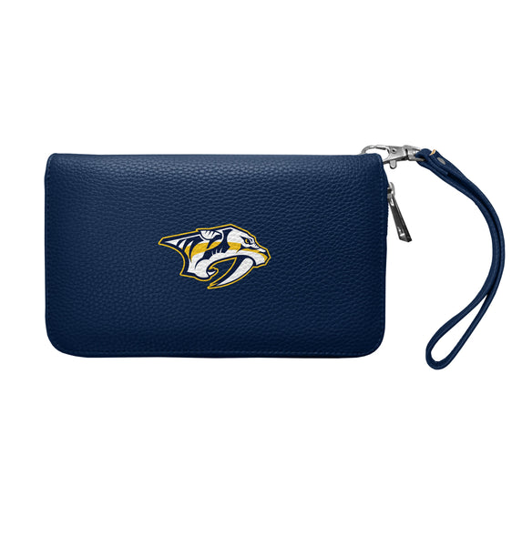 Wholesale Nashville Predators Zip Organizer Wallet Pebble Navy