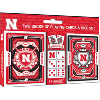 Wholesale Nebraska Cornhuskers - 2-Pack Playing Cards & Dice Set