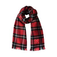 Wholesale Nebraska Cornhuskers Plaid Blanket Scarf LR-BLK