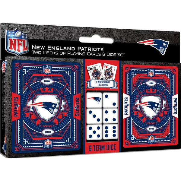 Wholesale New England Patriots - 2-Pack Playing Cards & Dice Set