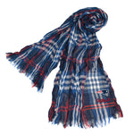 Wholesale New England Patriots Crinkle Scarf Plaid Navy/Red