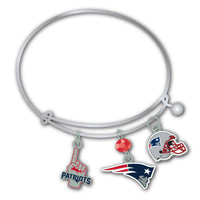 Wholesale New England Patriots NFL / BRC001 - 3 Charm Bracelet