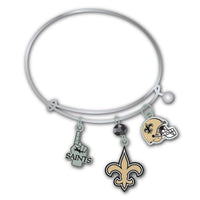 Wholesale New Orleans Saints NFL / BRC001 - 3 Charm Bracelet