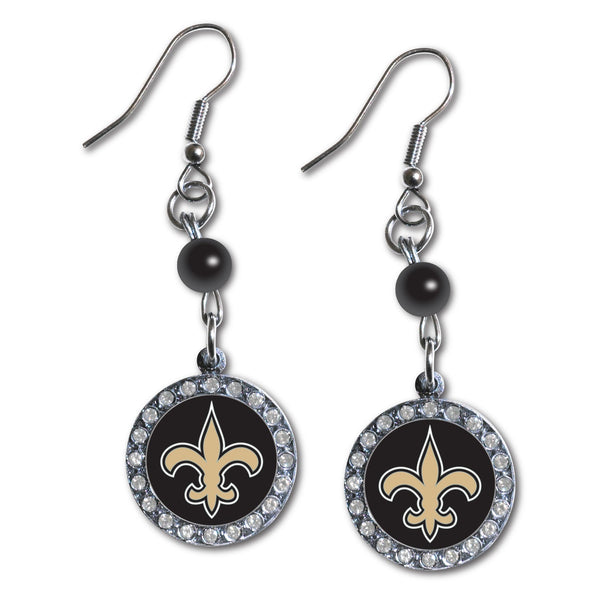 Wholesale New Orleans Saints NFL / EAR007 - Rhinestone Dangle Earrings