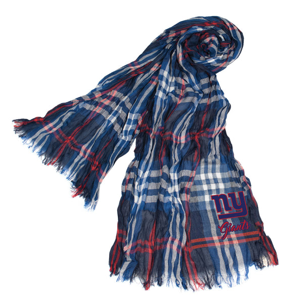 Wholesale New York Giants Crinkle Scarf Plaid Navy/Red