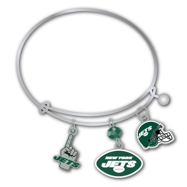 Wholesale New York Jets NFL / BRC001 - 3 Charm Bracelet