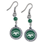 Wholesale New York Jets NFL / EAR007 - Rhinestone Dangle Earrings