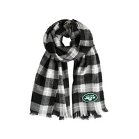 Wholesale New York Jets Plaid Blanket Scarf BL-GRY