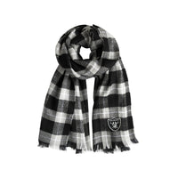 Wholesale Oakland Raiders Plaid Blanket Scarf BL-GRY