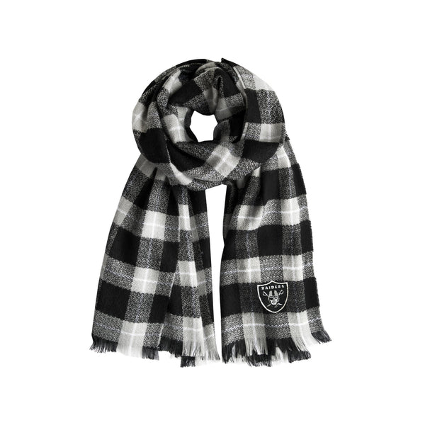 Wholesale Oakland Raiders Plaid Blanket Scarf BL-GRY