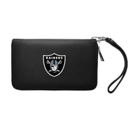 Wholesale Oakland Raiders Zip Organizer Wallet Pebble Black