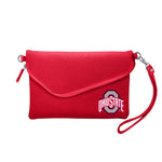 Wholesale Ohio State Buckeyes Fold Over Crossbody Pebble Light Red