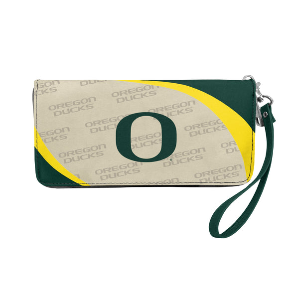 Wholesale Oregon Ducks Curve Zip Organizer Wallet