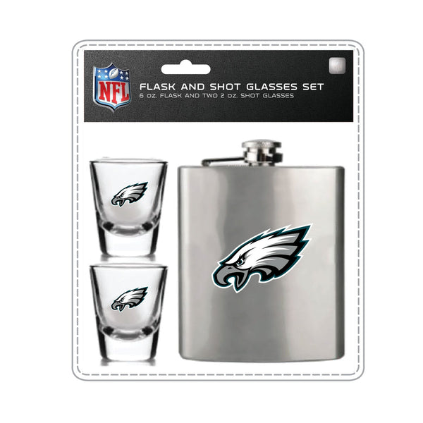 Wholesale Philadelphia Eagles NFL / FSK001 - Flask Shot Glasses Set