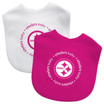 Wholesale Pittsburgh Steelers - Baby Bibs 2-Pack - Pink