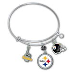 Wholesale Pittsburgh Steelers NFL / BRC001 - 3 Charm Bracelet