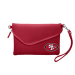Wholesale San Francisco 49ers Fold Over Crossbody Pebble Dark Red