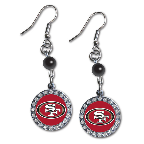 Wholesale San Francisco 49ers NFL / EAR007 - Rhinestone Dangle Earrings