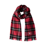 Wholesale San Francisco 49ers Plaid Blanket Scarf DR-BLK