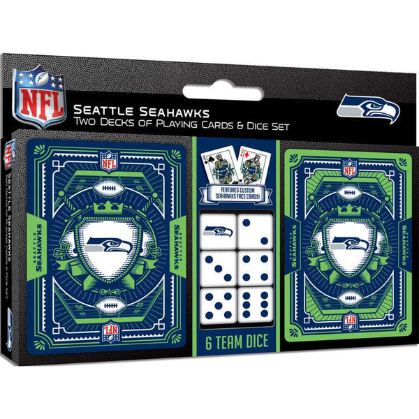 Wholesale Seattle Seahawks - 2-Pack Playing Cards & Dice Set