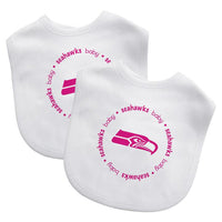 Wholesale Seattle Seahawks - Baby Bibs 2-Pack - Pink Logo