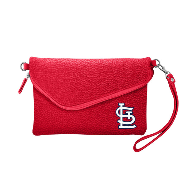 Wholesale St. Louis Cardinals Fold Over Crossbody Pebble Light Red