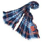 Wholesale Syracuse Orange Crinkle Scarf Plaid Navy/Orang