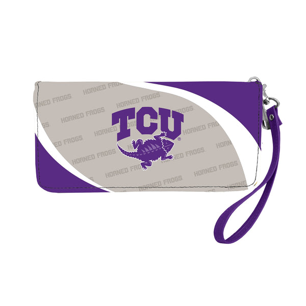 Wholesale TCU Horned Frogs Curve Zip Organizer Wallet