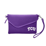 Wholesale TCU Horned Frogs Fold Over Crossbody Pebble Purple