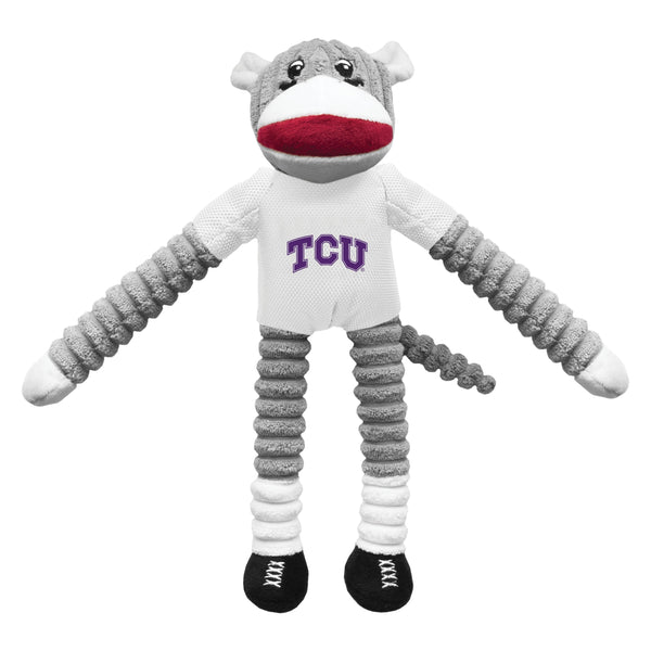 Wholesale TCU Horned Frogs Team Sock Monkey Pet Toy