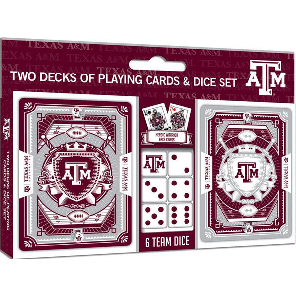 Wholesale Texas A&M Aggies - 2-Pack Playing Cards & Dice Set