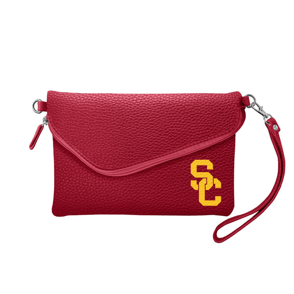 Wholesale USC Trojans Fold Over Crossbody Pebble Dark Red