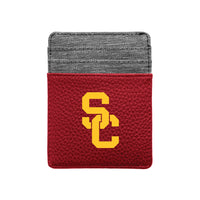 Wholesale USC Trojans Pebble Front Pocket Wallet Dark Red