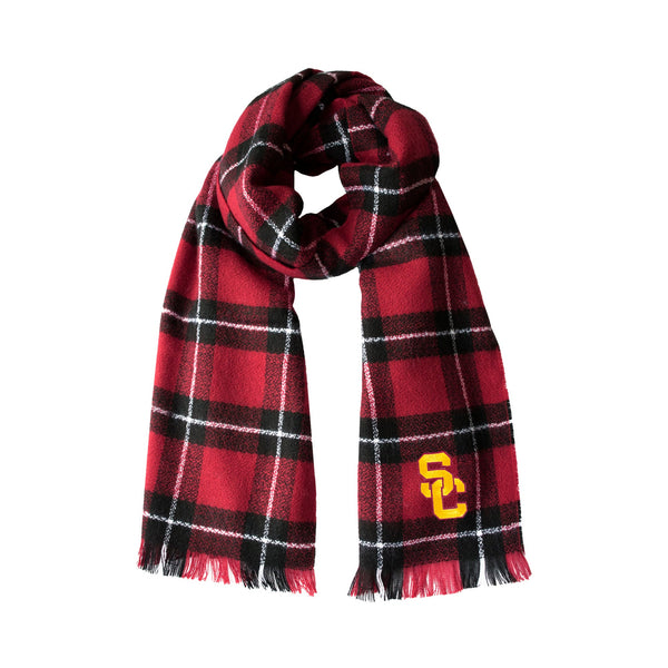 Wholesale USC Trojans Plaid Blanket Scarf MN-BLK