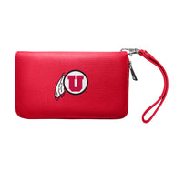 Wholesale Utah Utes Zip Organizer Wallet Pebble Light Red