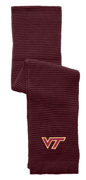 Wholesale Virginia Tech Full Color Waffle Scarf