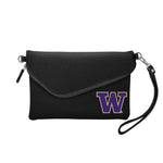 Wholesale Washington Huskies Fold Over Crossbody Pebble Black
