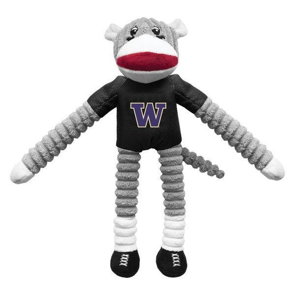 Wholesale Washington Huskies Team Sock Monkey Pet Toy