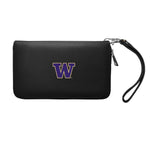 Wholesale Washington Huskies Zip Organizer Wallet Pebble Black