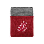 Wholesale Washington State Cougars Pebble Front Pocket Wallet Dark Red